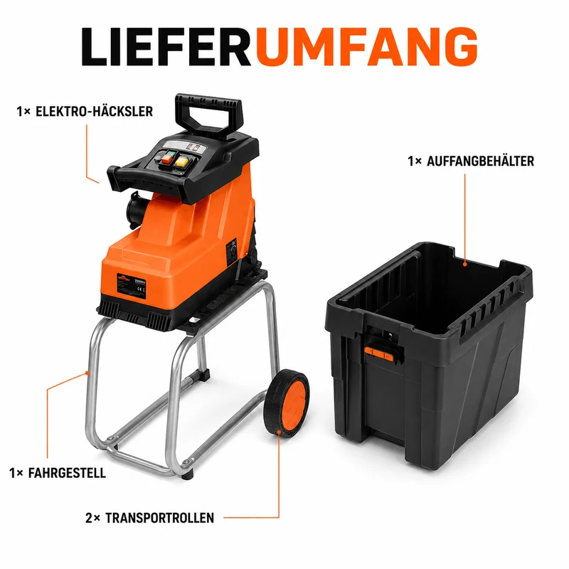 Topshak Asthäcksler Zerkleinerer 2800 W Häcksler TS-WS1