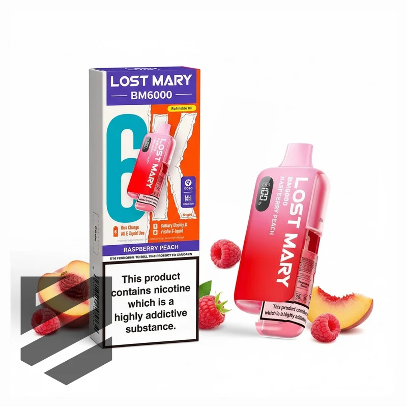 Lost Mary BM6000 Prefilled Pod Kit – Raspberry Peach