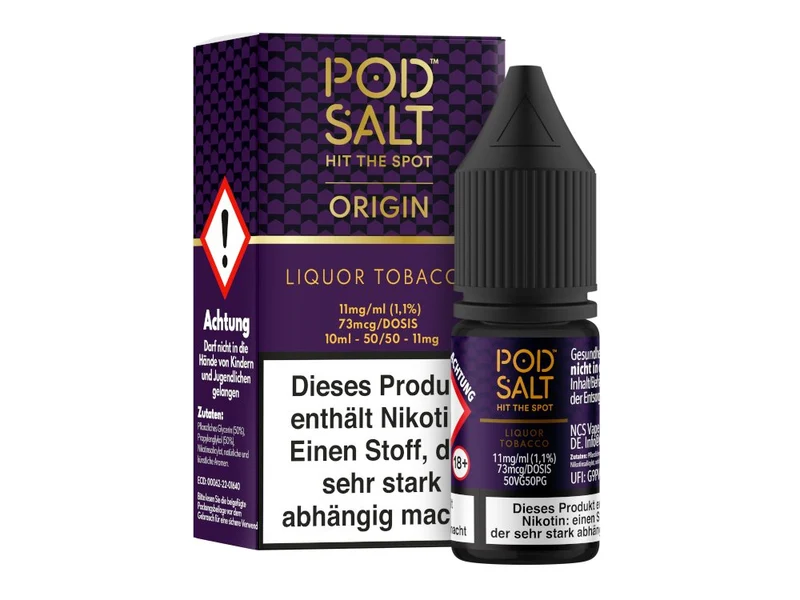 Pod Salt Origin Liquor Tobacco Nikotinsalz Liquid – Tabak & Lakritze 10ml