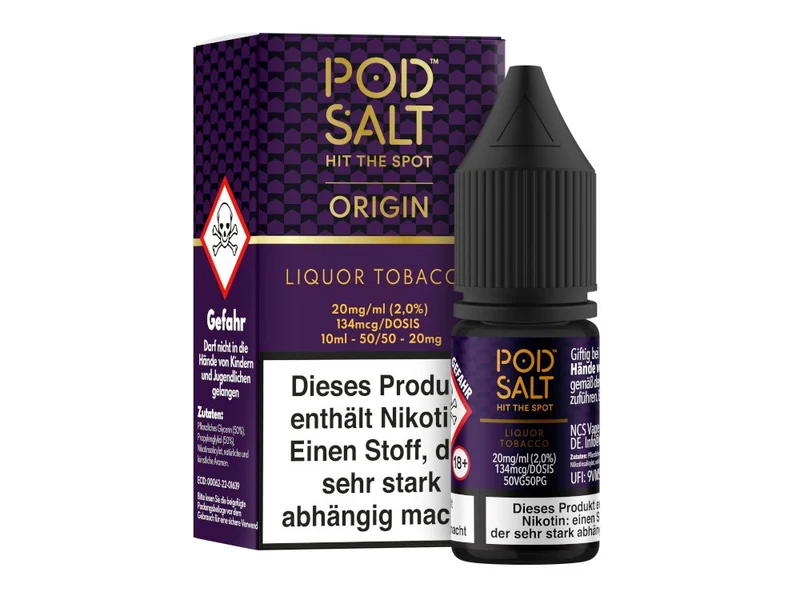 Pod Salt Origin Liquor Tobacco Nikotinsalz Liquid – Tabak & Lakritze 10ml