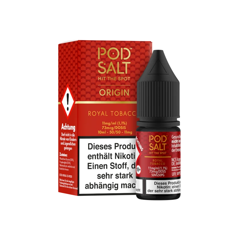 Pod Salt Origin Royal Tobacco Nikotinsalz Liquid – Tabak & Karamell 10ml