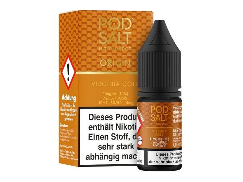 Pod Salt Origin Virginia Gold Nikotinsalz Liquid – Tabak & Vanille 10ml