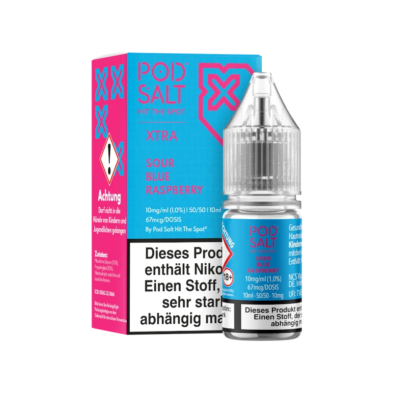 Pod Salt X Nikotinsalz Liquid Sour Blue Raspberry – 10ml E-Liquid
