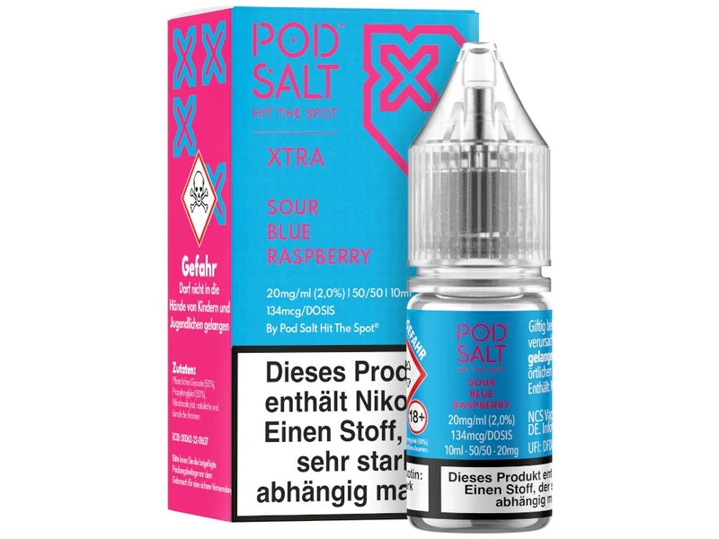 Pod Salt X Nikotinsalz Liquid Sour Blue Raspberry – 10ml E-Liquid