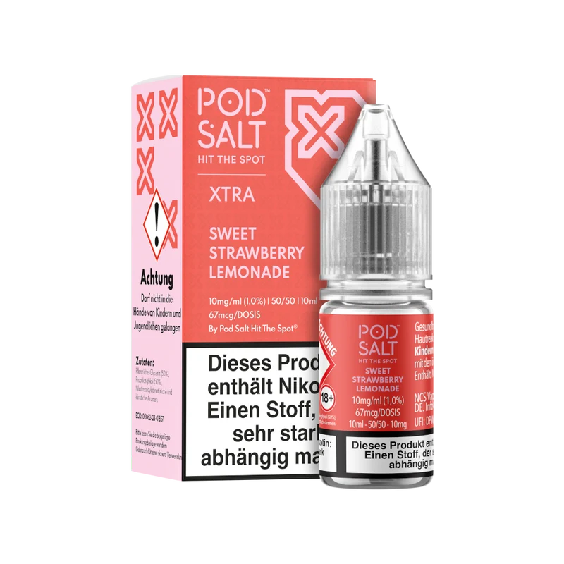 Pod Salt X Nikotinsalz Liquid Sweet Strawberry Lemonade – 10ml E-Liquid