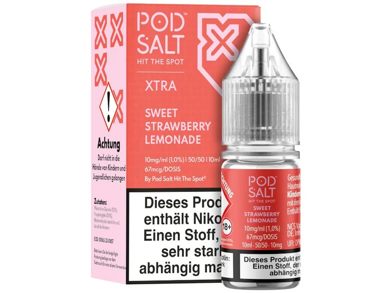 Pod Salt X Nikotinsalz Liquid Sweet Strawberry Lemonade – 10ml E-Liquid