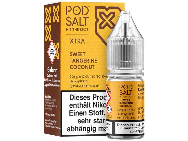 Pod Salt X Nikotinsalz Liquid Sweet Tangerine Coconut – 10ml E-Liquid