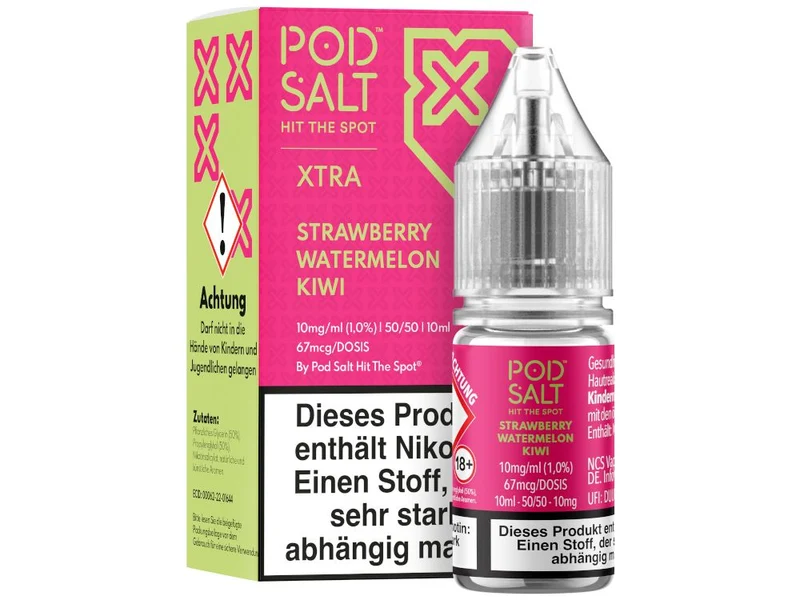 Pod Salt X Nikotinsalz Liquid – Strawberry Watermelon Kiwi – 10ml