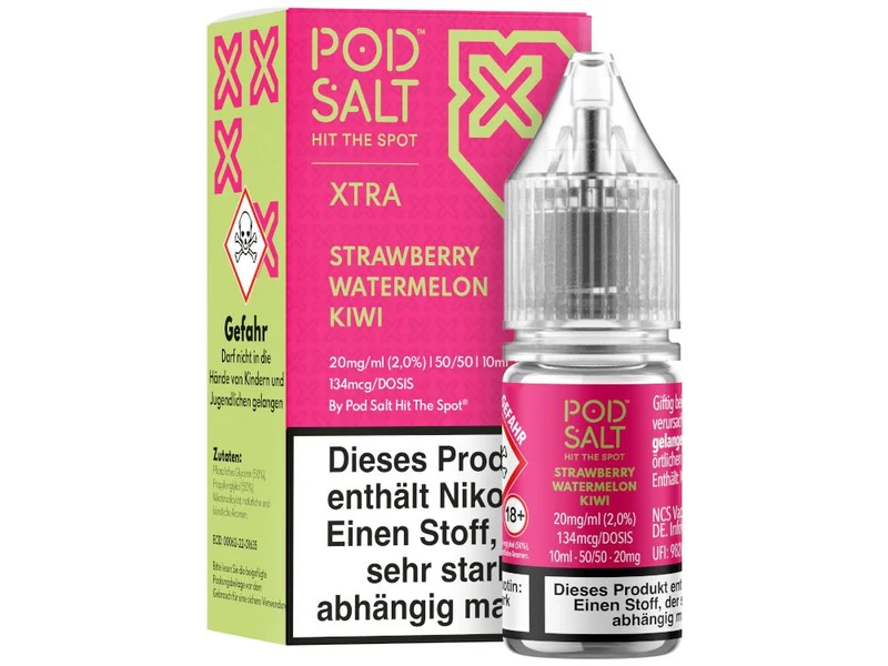 Pod Salt X Nikotinsalz Liquid – Strawberry Watermelon Kiwi – 10ml