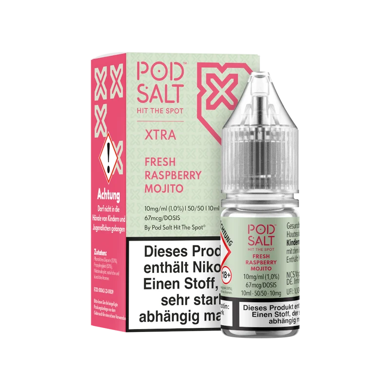 Pod Salt X Nikotinsalz Liquid Fresh Raspberry Mojito – 10ml E-Liquid