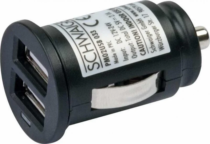 Schwaiger Universal Ladegerät USB 12V/24V 2100mA 2x USB