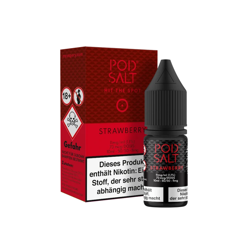 Pod Salt Strawberry Nikotinsalz Liquid – Erdbeere E-Zigarette 10ml