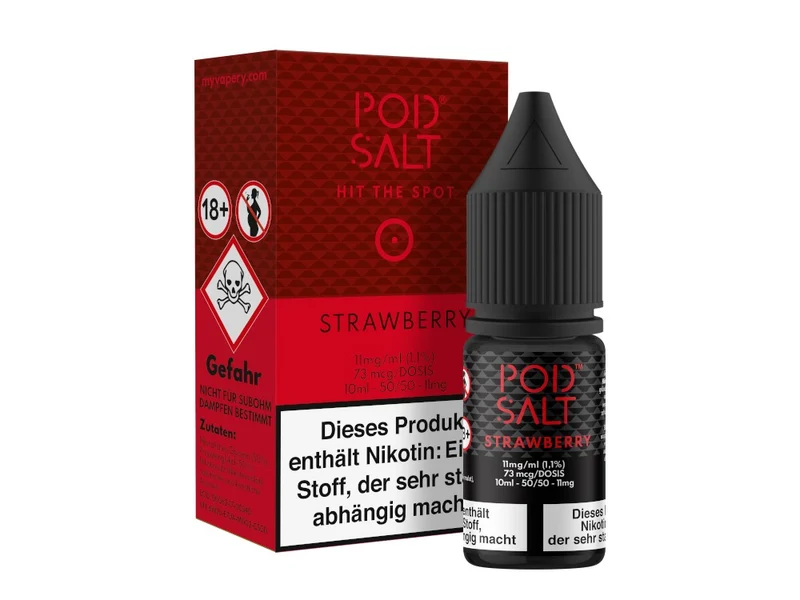 Pod Salt Strawberry Nikotinsalz Liquid – Erdbeere E-Zigarette 10ml