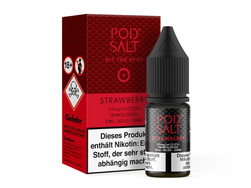 Pod Salt Strawberry Nikotinsalz Liquid – Erdbeere E-Zigarette 10ml