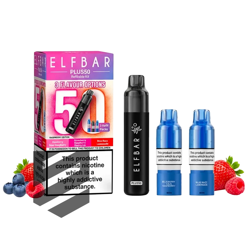 Elf Bar - Plus 50 - Starterset - Raspberry Edition