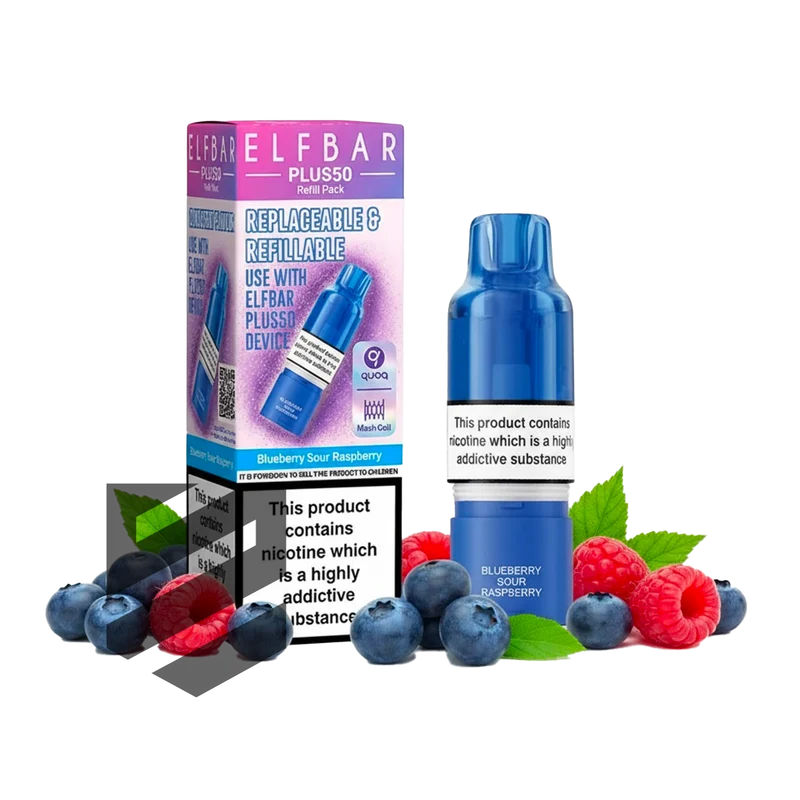 Elf Bar - Plus 50 - Pod & Refill - Blueberry Sour Raspberry