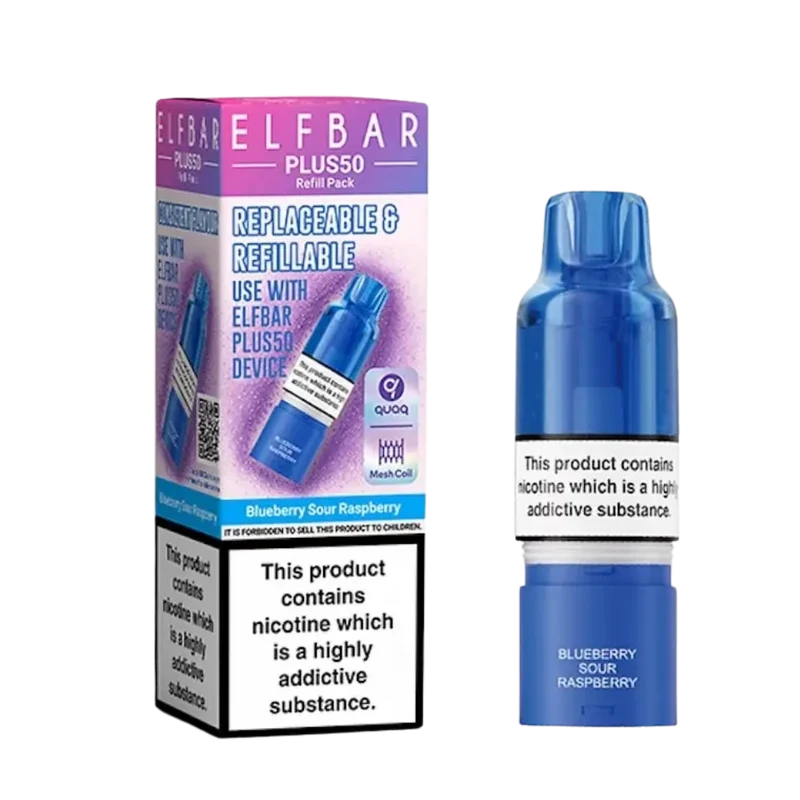 Elf Bar - Plus 50 - Pod & Refill - Blueberry Sour Raspberry