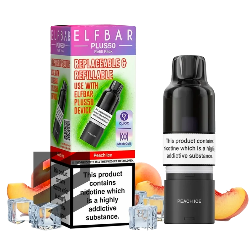 Elf Bar - Plus 50 - Pod & Refill - Peach Ice