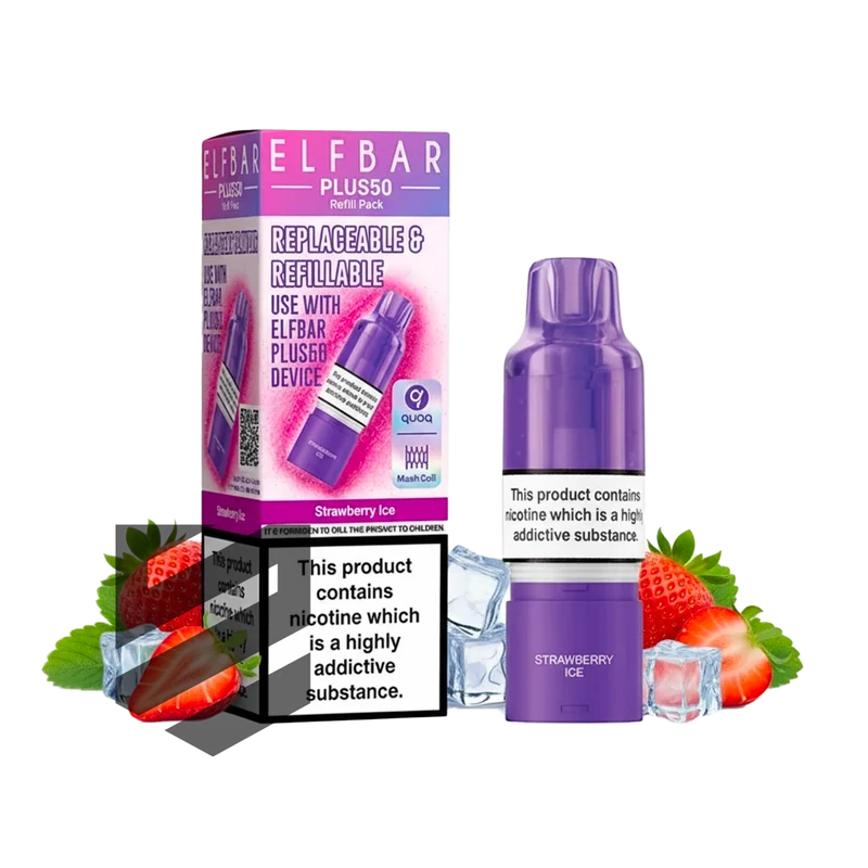 Elf Bar - Plus 50 - Pod & Refill - Strawberry Ice