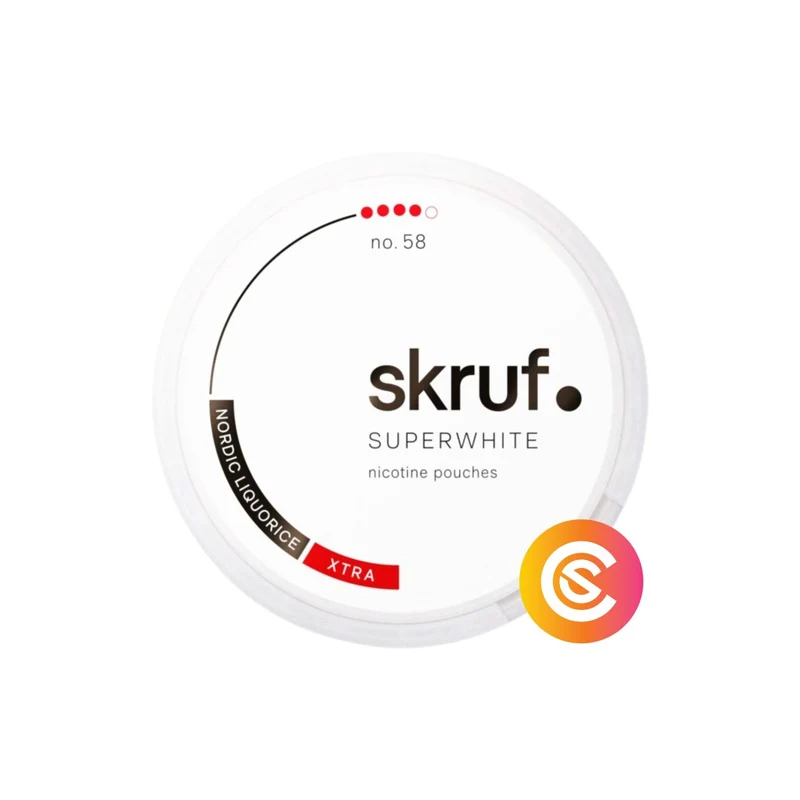 Skruf Super White No. 58 Nordic Liquorice Xtra Strong