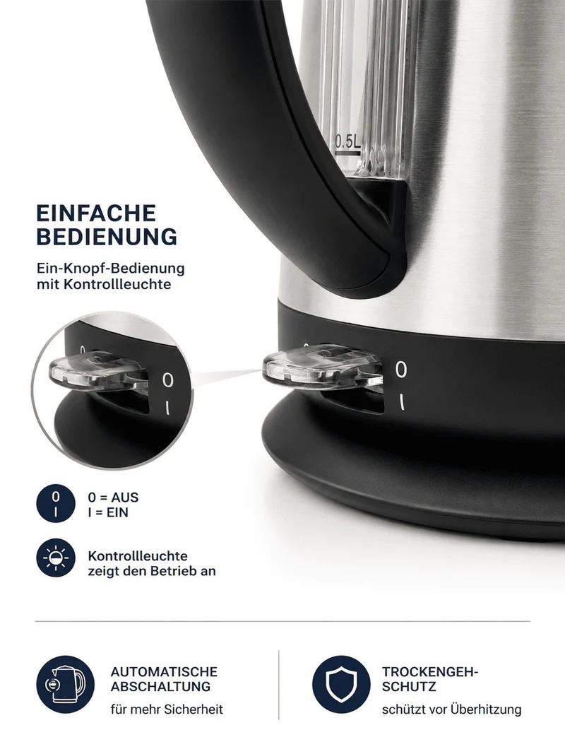 2200W Elektrischer Teekocher Caymatik Samowar 2.7L Wasserkocher