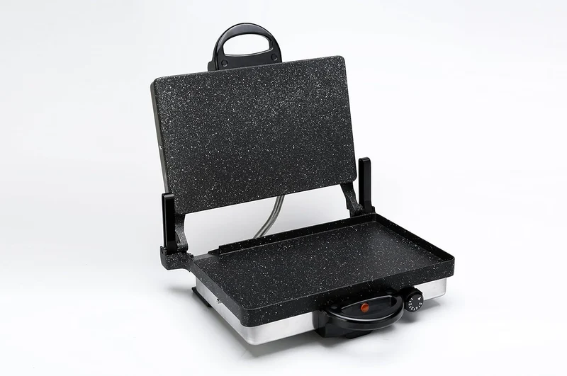 SET* Frank&Müller 2000W Edelstahl Multigrill Kontaktgrill Lahmacun Makinasi Toaster inkl. Granit Auflauffom