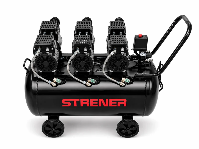 STRENER Ölfrei Flüsterkompressor 100L 3PS/8 Bar Geräuscharmer Kompressor
