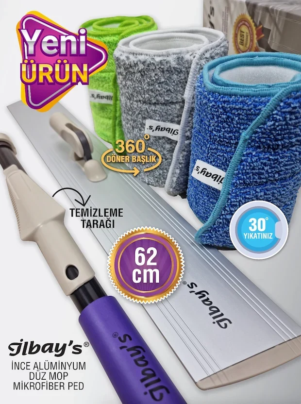 Ilbays XL Mop Set 62cm Alu Wischmopp Bodenwischer