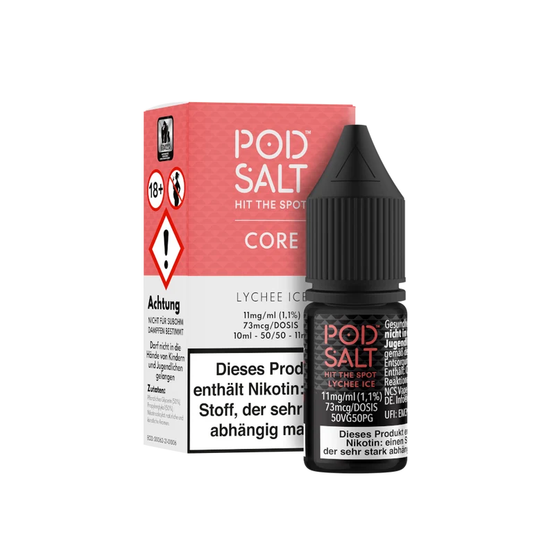 Pod Salt Core Lychee Ice Nikotinsalz Liquid – Fruchtig & Kühl – 10ml