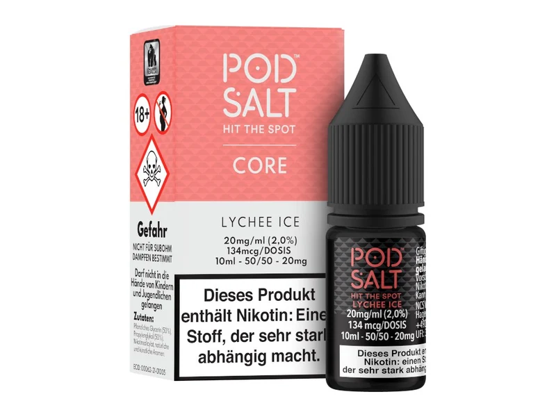 Pod Salt Core Lychee Ice Nikotinsalz Liquid – Fruchtig & Kühl – 10ml