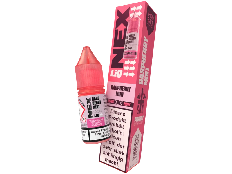 Pod Salt - NexLiq - Raspberry Mint - 10ml Fertigliquid (Nikotinfrei/Nikotinsalz)
