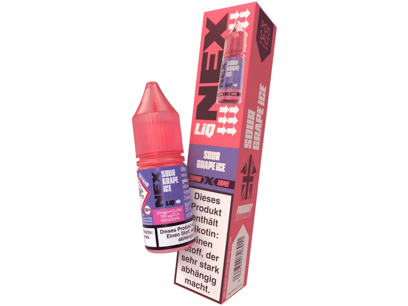 Pod Salt - NexLiq - Sour Grape Ice - 10ml Fertigliquid (Nikotinfrei/Nikotinsalz)