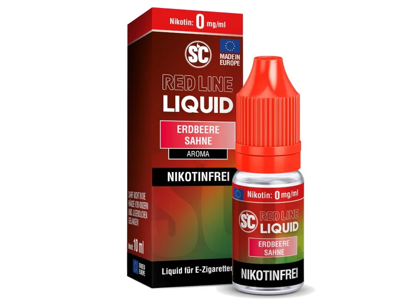 SC - Red Line Erdbeere Sahne - 10ml Fertigliquid (Nikotinfrei/Nikotinsalz)