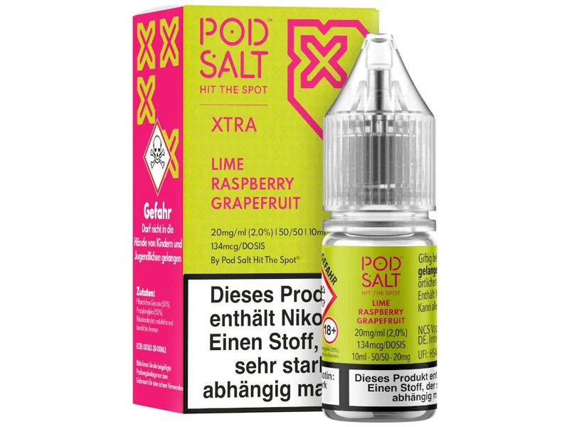 Pod Salt X Nikotinsalz Liquid – Lime Raspberry Grapefruit – 10ml