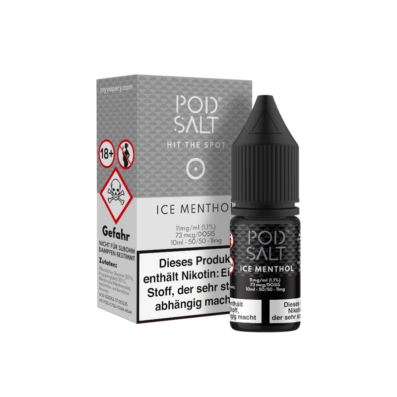 Pod Salt Ice Menthol Nikotinsalz Liquid – 10ml E-Liquid für E-Zigaretten