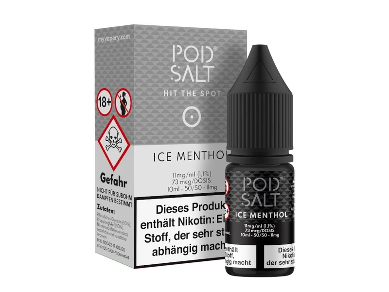 Pod Salt Ice Menthol Nikotinsalz Liquid – 10ml E-Liquid für E-Zigaretten