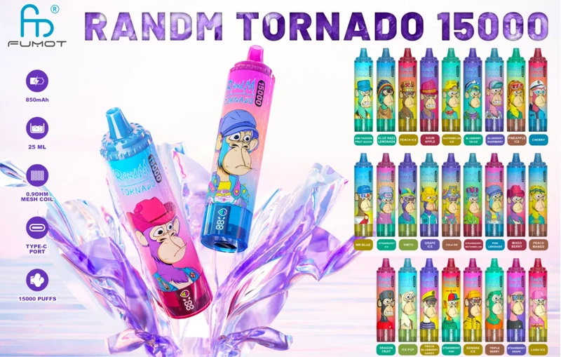 [Clearance Sale] Fumot Randm Tornado 15000 Puffs Wiederaufladbares Einweg Kit - 💥 Nehme 4 Zahle NUR 3! + Ab einem Einkauf von 100€ 2 Mystery Gratis💥