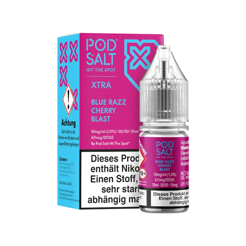 Pod Salt X Nikotinsalz Liquid – Blue Razz Cherry Blast (10ml) Fruchtig & Kühl