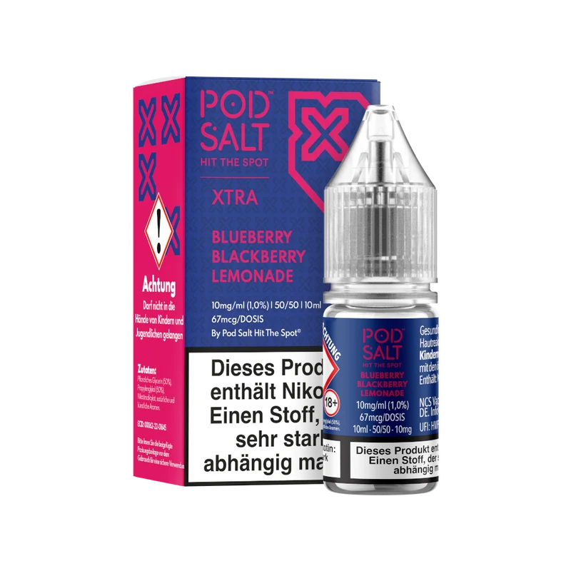 Pod Salt X Nikotinsalz Liquid – Blueberry Blackberry Lemonade – 10ml