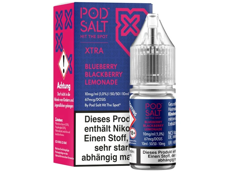 Pod Salt X Nikotinsalz Liquid – Blueberry Blackberry Lemonade – 10ml