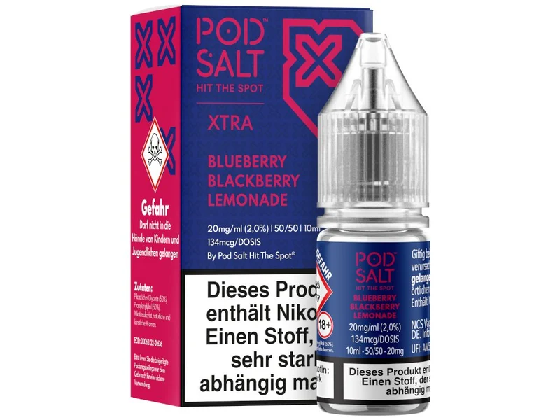 Pod Salt X Nikotinsalz Liquid – Blueberry Blackberry Lemonade – 10ml