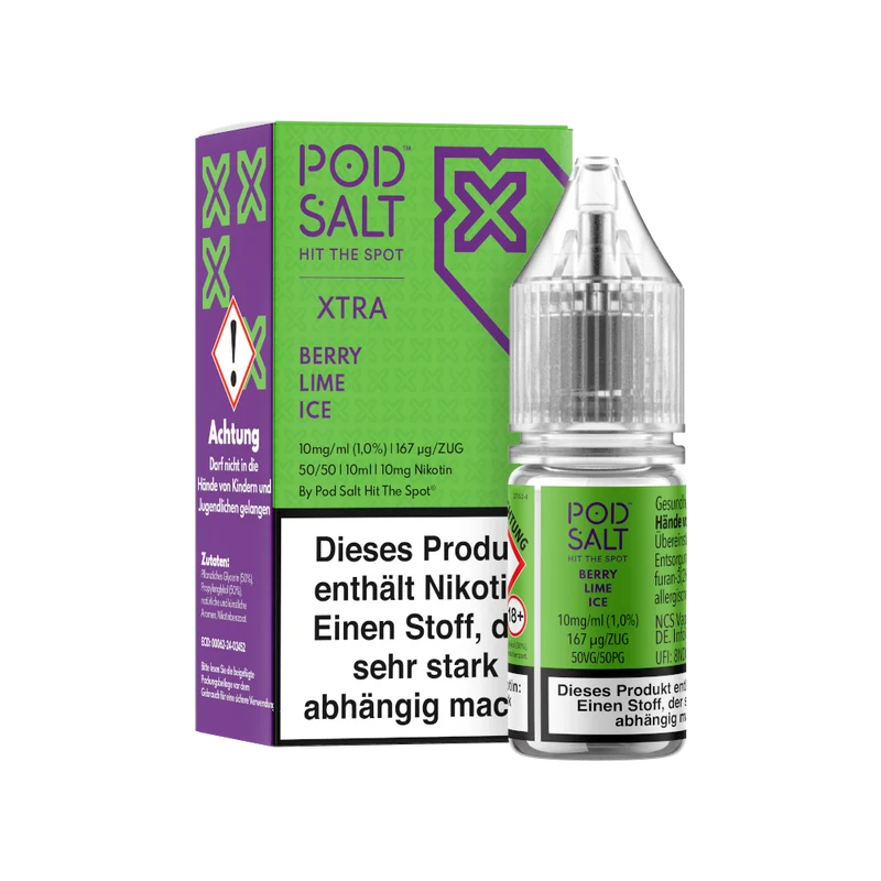 Pod Salt X Nikotinsalz Liquid Berry Lime Ice – 10ml E-Zigarette Liquid