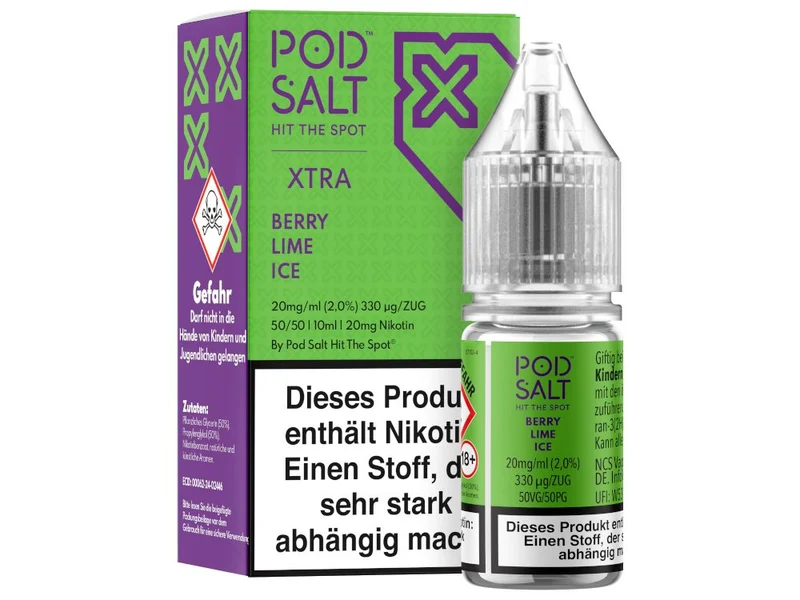 Pod Salt X Nikotinsalz Liquid Berry Lime Ice – 10ml E-Zigarette Liquid