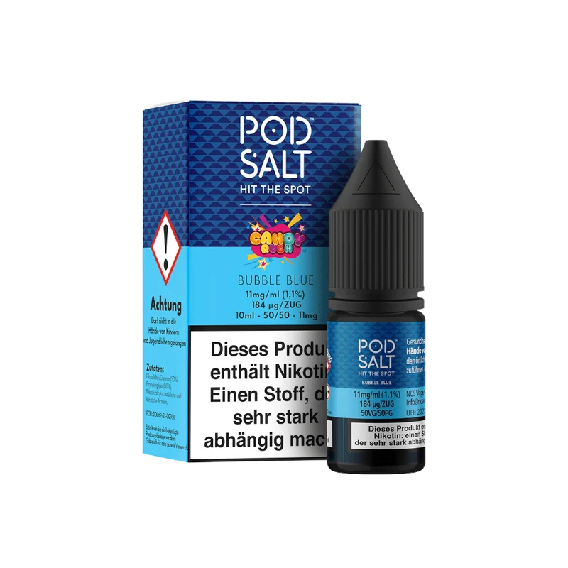 Pod Salt Fusion Bubble Blue Nikotinsalz Liquid – Kaugummi Geschmack 10ml