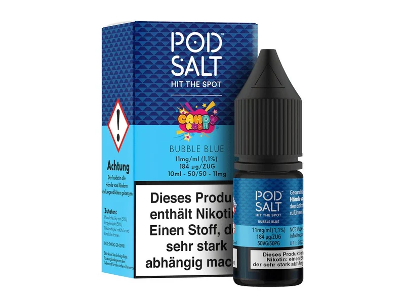 Pod Salt Fusion Bubble Blue Nikotinsalz Liquid – Kaugummi Geschmack 10ml