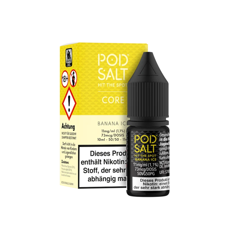 Pod Salt Core Banana Ice Nikotinsalz Liquid – 10ml E-Liquid Fruchtig
