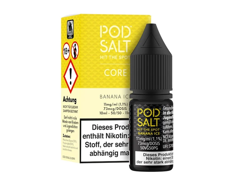 Pod Salt Core Banana Ice Nikotinsalz Liquid – 10ml E-Liquid Fruchtig