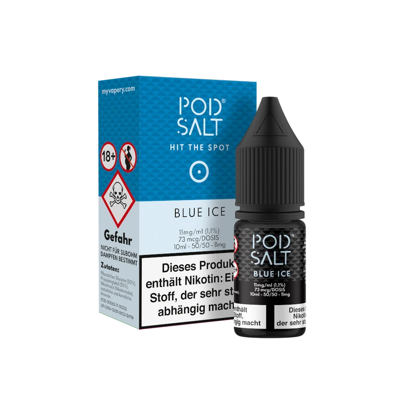Pod Salt Blue Ice Nikotinsalz Liquid – Blaubeere & Coolada E-Liquid