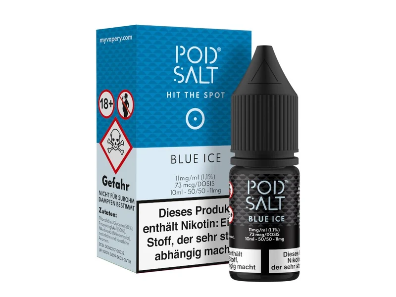 Pod Salt Blue Ice Nikotinsalz Liquid – Blaubeere & Coolada E-Liquid