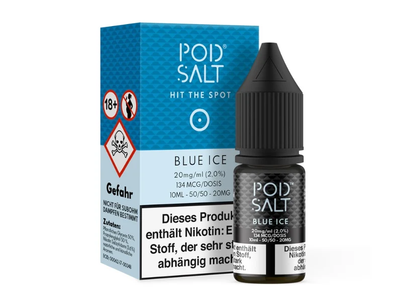 Pod Salt Blue Ice Nikotinsalz Liquid – Blaubeere & Coolada E-Liquid